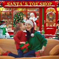thumbnail image 2 of Banner de fondo para fotografía de fiesta navideña con tienda de juguetes de Papá Noel, fondo para tienda de Papá Noel, 22,8 x 13 m (clásico), 2 of 4