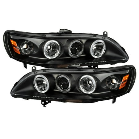 - Sonar Halo Projector Headlights (Black) - 98- 02 Honda Accord w/ Amber Reflector