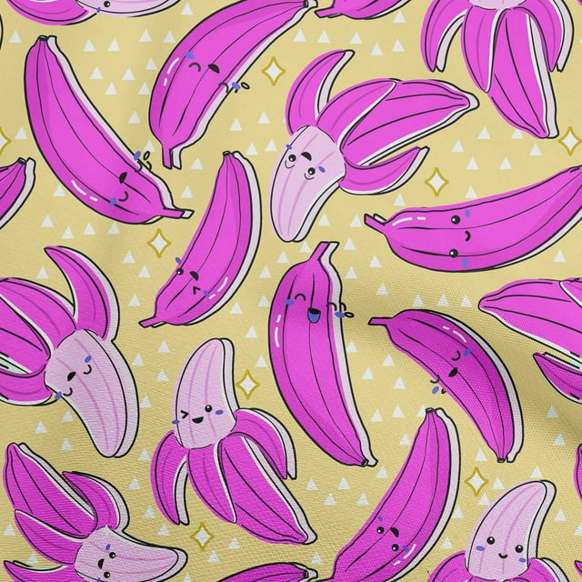 oneOone Polyester Spandex Fuschia Pink Fabric Asian Kawaii Craft Projects Decor Fabric Printed By The Yard 56 Inch Wide