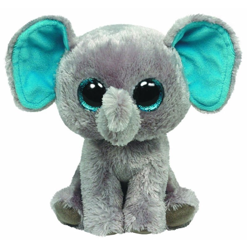 TY Beanie Boos PEANUT the Elephant (Glitter Eyes) (Medium Size 9