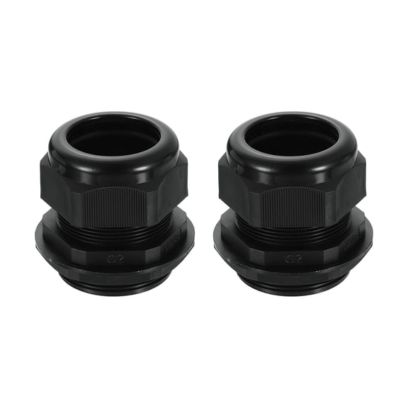2Pack G 2" Nylon Cable Glands, Waterproof Adjustable Wire Grommet, Black