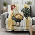 thumbnail image 2 of Yellow Vintage Rooster Blanket Soft Cozy Warm Twin Blanket for Bed, Plush Fuzzy Flannel Fleece Blankets for Sofa, Farmhouse Animals Wooden Throw Blankets for Couch, Gifts for Men, 60"x80", 2 of 9