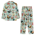 thumbnail image 3 of SEANATIVE Floral Chicken Pajamas Set 2 Piece Long Sleeve Pajama Set for Men Daily Loungewear Jogger Clothes Mens Button Up Pajamas Size 2XL Aesthetic Sleepwear Pj Set, 3 of 6