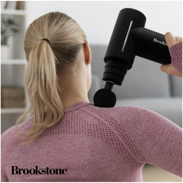 Brookstone Cordless Hot and Cold Percussion Massager, 6 Intensity Levels, Deep Tissue Massage Gun, Size: 9 x 11 x 3