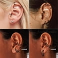 thumbnail image 5 of Triple/Double Hoop Nose Ring - G23 Titanium Septum Rings 16G/18G/20G CZ Nose Piercings Jewelry Conch Helix Daith Rook Tragus Cartilage Earring Hinged Nostril Piercing Gold/Black/Silver, 5 of 11