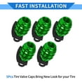 thumbnail image 7 of Unique Bargains 5 Pcs Tire Valve Stem Caps 35x16MM Car Wheel Valve Cap Universal for Car Bike Aluminum Alloy Green, 7 of 7
