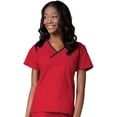 thumbnail image 1 of Maevn Haut Cache-Cœur Contrasté pour Femmes Rouge, XXXXX-Large, 1 of 1
