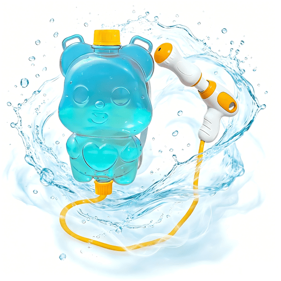 Adorable Bear Backpack Water Gun - High-Capacity Outdoor Toy for Unlimited Summer Splash Fun Blue