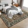 thumbnail image 3 of Garvee 8'x10' Area Rugs Vintage Persian Floral Rug, Non-Slip Backing Washable Rugs, Low Pile Distressed Indoor Carpet for Living Room Bedroom Home Office, Red, 3 of 8