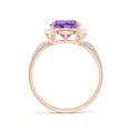 thumbnail image 2 of ANGARA Natural Claw-Set Pear 2.6 ct Amethyst Cocktail Ring with Diamonds in 14K Rose Gold for Women (Size-12x8mm) | February Birthstone, Anniversary, Jewelry Gift for Women | Natural Amethyst Ring, 2 of 10