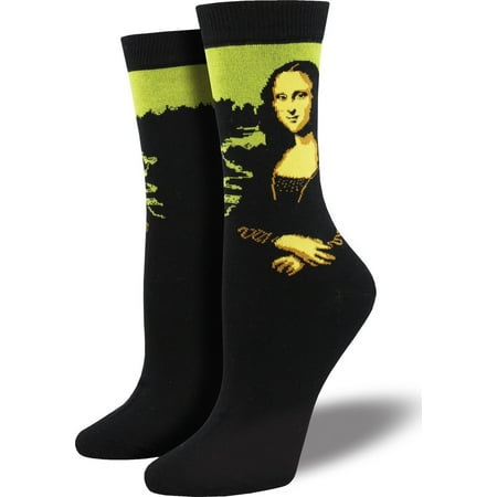 

Socksmith Women s Novelty Crew Socks Mona Lisa - Black/Green