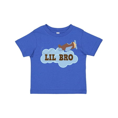 

Inktastic Lil Bro Airplane Boys Pilot Brother Gift Toddler Boy Girl T-Shirt