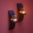 thumbnail image 2 of Sziqiqi Modern 2-Light Black Wall Sconces with Clear Glass Metallic Wall Mounted Candle for Decor, 2 of 8
