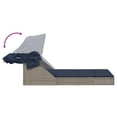 thumbnail image 6 of vidaXL Double Sun Lounger with Canopy and Cushions Gray Poly Rattan, 6 of 8