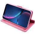 thumbnail image 3 of Wallet Card Case for iPhone 12 Pro Max PU Leather Wallet Case Cover [Stand Feature] with Wrist Strap and [6-Slots] ID&Credit Cards Pocket for iPhone 12 Pro Max 6.7 inch - Hot Pink, 3 of 5
