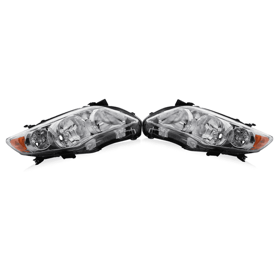 WaiRitoday Compatible with 2011 2012 2013 Toyota Corolla S XRS Projector Chrome Headlights Amber Corner