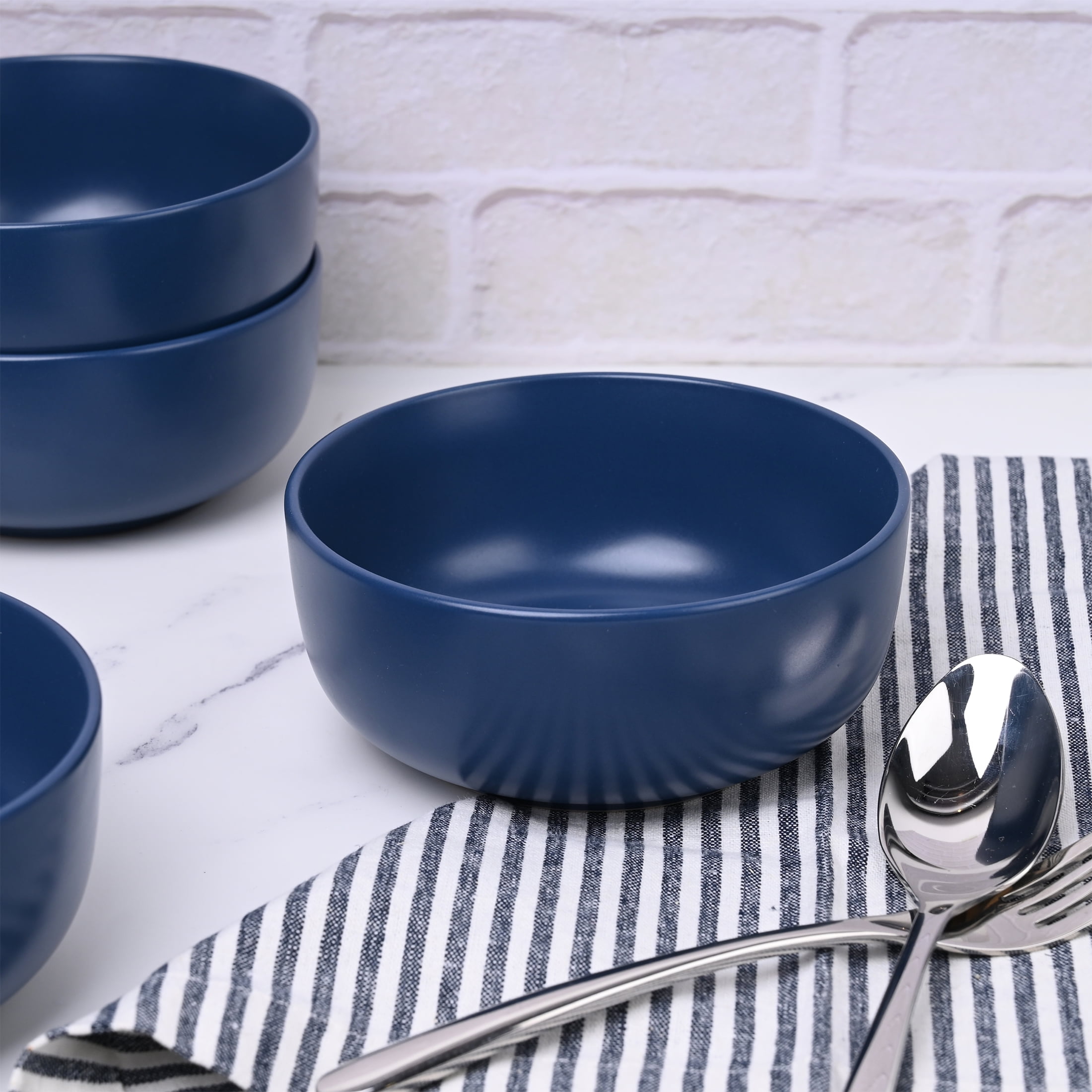 Mainstays Alessandra grès bleu mat bol à céréales rond