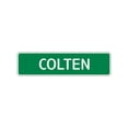 thumbnail image 1 of Colten Boys Children Name Letter Printed Plaque Decoration Indoor Outdoor Unique Label Wall Novelty Aluminum Metal Sign 4"x18", 1 of 1