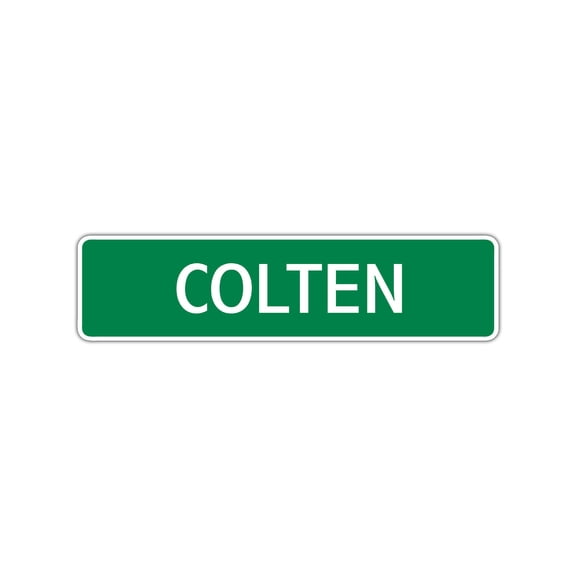 Colten Boys Children Name Letter Printed Plaque Decoration Indoor Outdoor Unique Label Wall Novelty Aluminum Metal Sign 4"x13.5"