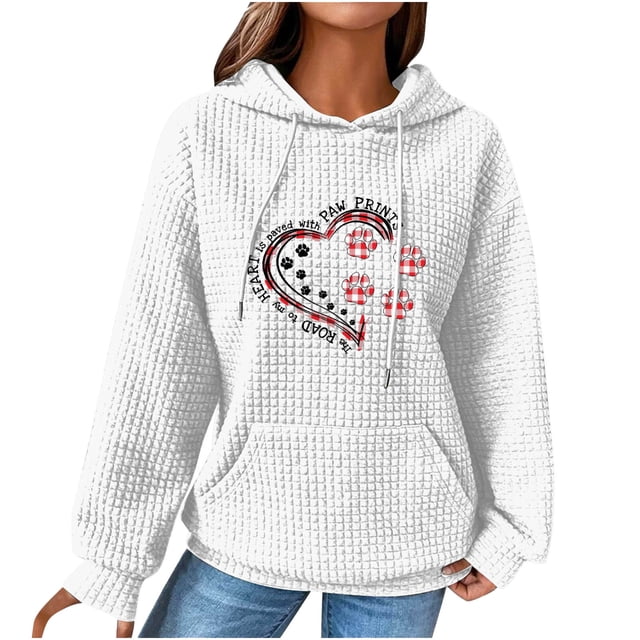 Birdeem Femmes Imprimé Col Rond Manches Longues Ample Chandail Simple Hauts Chandail Blouse