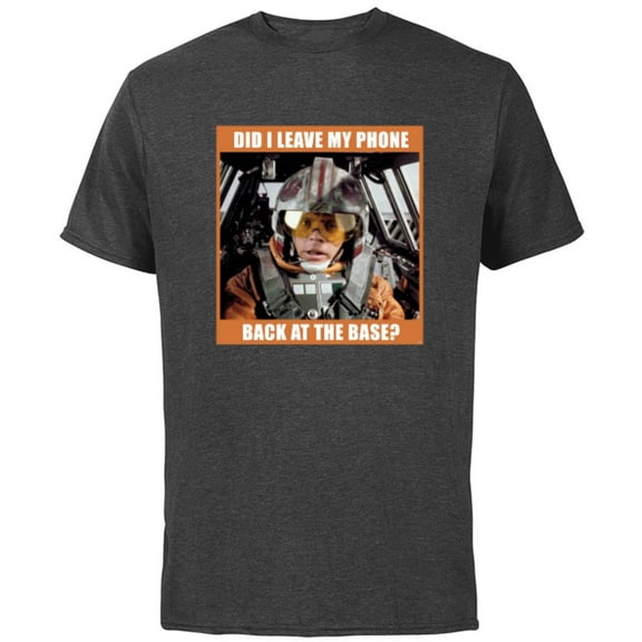 Star Wars Luke Skywalker Did I Leave My Phone Funny Meme - Short Sleeve Cotton T-Shirt for Adults - Customized-Charcoal