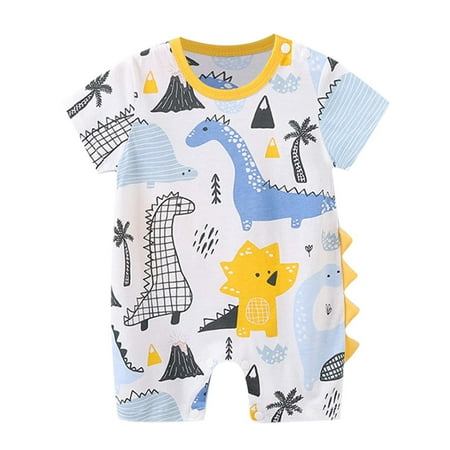 

JDEFEG Little Baby Clothes Baby Children Girls Print Summer Short Sleeve Romper Jumpsuit Clothes Baby Boy 18 Month Onesies for Baby Boy Cotton Light Blue 66