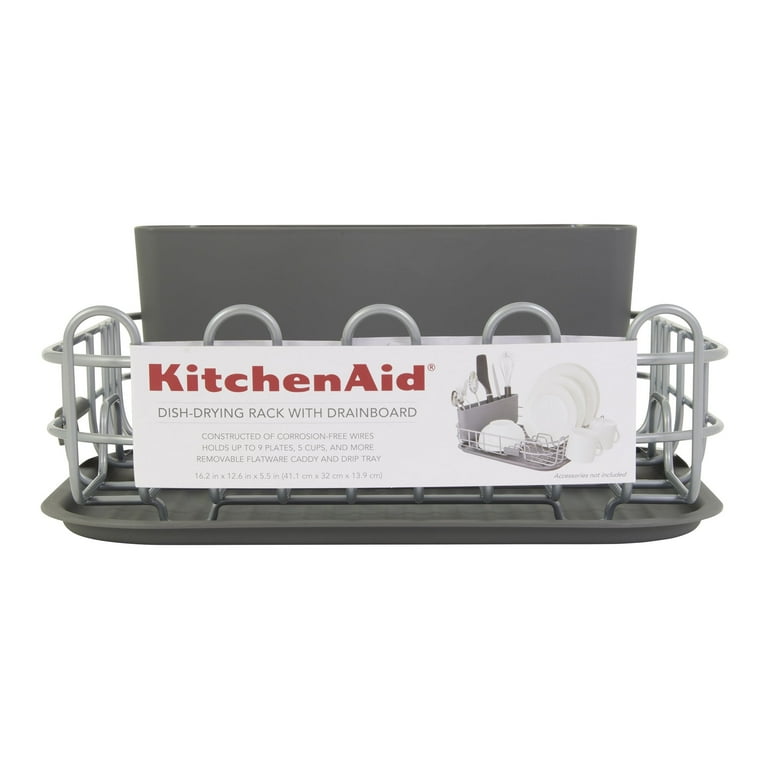 KitchenAid Low Profile Metal Stacking Dish Drying Rack, Charcoal Gray photo 5