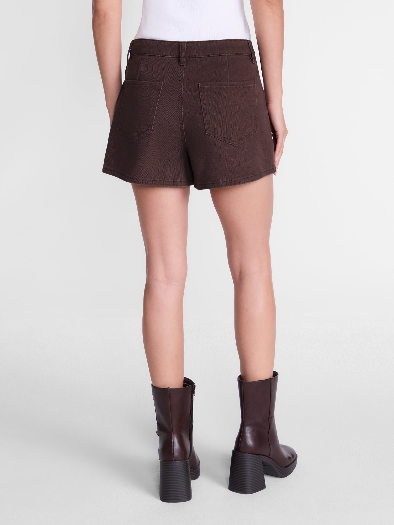 Madden NYC Women’s Belted Pleated Denim Mini Skort, Sizes XXS-XXL