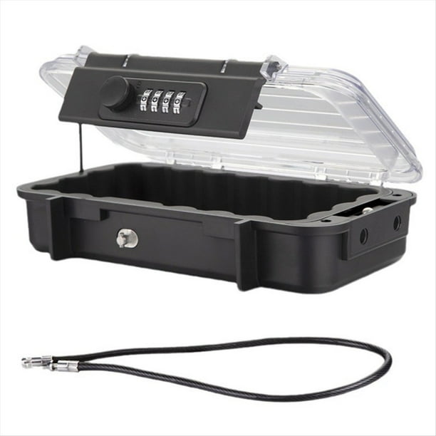 Caja de Seguridad, Caja de Seguridad para Teléfono, Caja de Seguridad, Caja Fuerte de Viaje Transparente Impermeable para Exteriores, Caja de Playa con Contraseña,Transparente