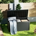 thumbnail image 3 of CIRUI 320 Gallon Outdoor Storage Box with Lockable Lid, Extra Large Waterproof Patio Resin Deck Box Home Storage Box for Patio, Cushions,Toys, Black, 3 of 10