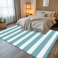 thumbnail image 5 of Aqua Striped 5x8 Area Rugs, Farmhouse Modern Turquoise Stripes Non-Skid Rubber Backing Large Rectangle Rugs - Living Room Bedroom Home Office, Indoor Floor Mat Carpets Washable Rug, 5 of 9