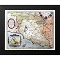thumbnail image 2 of Ortelius 24x20 Black Modern Framed Museum Art Print Titled - Lazio Italy - Ortelius 1570, 2 of 5