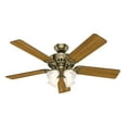 thumbnail image 3 of Hunter 52 inch Indoor Ceiling Fan with LED Lights and Pull Chain - Brass Ceiling Fan, Standard Mount, 5 Blades, For Bedroom, Living Room, or Kitchen, Quiet - Studio Series 53063, Antique Brass, 3 of 18