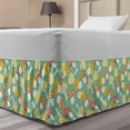 thumbnail image 1 of Mushroom Bed Skirt, Colorful Nursery Themed Cheerful Pattern with Various Toadstools, Elastic Bedskirt Dust Ruffle Wrap Around for Bedding Decor, 4 Sizes, Mint Green and Multicolor, by Ambesonne, 1 of 2