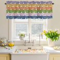 thumbnail image 4 of Valances for Windows Easter Colorful Rabbit Flower Leaves Rod Pocket Short Curtain for Bathroom Living Room Bedroom Plant on Yellow Green 1 Panel 54x18in, 4 of 9
