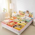 thumbnail image 3 of Homewish Colorful Cats Grid Bed Sheets,Cute Cartoon Animal Full Size Sheets,4pcs,1 Flat Sheet, 1 Fitted Sheet and 2 Pillowcases, 3 of 6