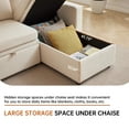 thumbnail image 3 of Soscana Sectional Sofa with Reversible Storage Chaise,Sleeper Sofa Couch Pull Out Bed 2 in 1,3 Seat L Shaped Sectionals with Side Pockets for Living Room Apartment Office Studio,Beige, 3 of 7