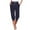 Navy Blue, variant on Women's Solid Color Capris High Waist Drawstring Casual Pants - Baggy Loose Tunic Style, Lightweight Polyester, Suitable for Daily Office Parties - All Seasons