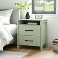 thumbnail image 3 of STYLIVIA 2-Drawer Nightstand for Adults, Sage Green Wood, 20.9" W x 15.7" D x 22.7" H, with Open Shelf, 3 of 20