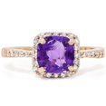 thumbnail image 1 of Bague en Diamant Améthyste avec Coussin 1 1/2ct Or Rose 14K, 1 of 3