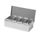 thumbnail image 3 of Organizador de condimentos de acero inoxidable Contenedores de almacenamiento de barra de condimentos para 4 cuadrículas, 3 of 9