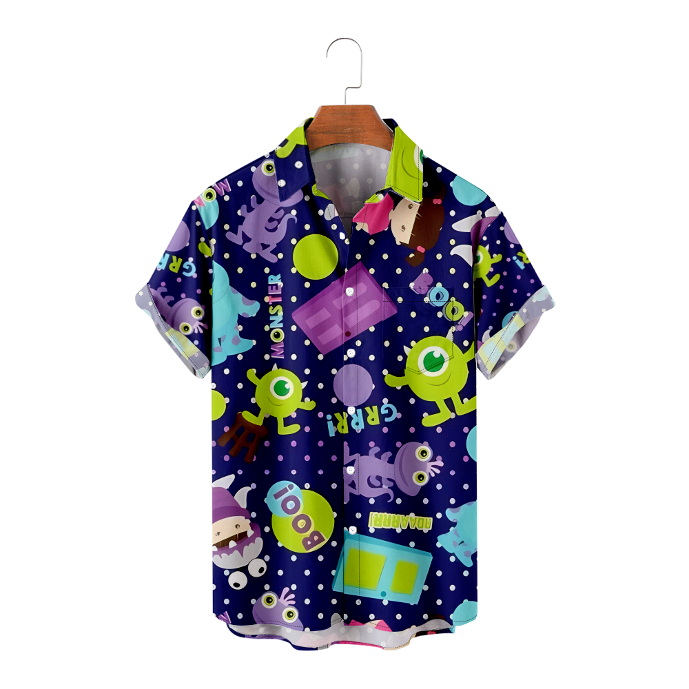 Monsters University Adult's Shirt Prevalent Art Painted Animation Paint
