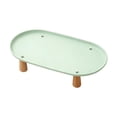 thumbnail image 1 of Soporte elevado para comedero de gatos con base antideslizante lavable y soporte para bebedero y comedero de gatos. Verde 38cmx21cm, 1 of 9