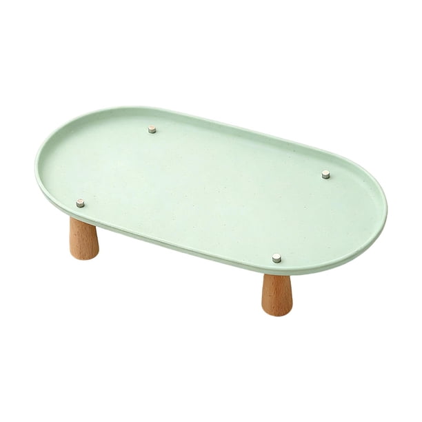 Soporte elevado antideslizante para comedero de gatos, estación de alimentación lavable. Verde 38cmx21cm
