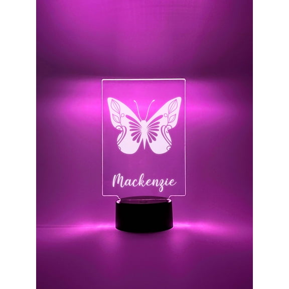 Personalized Butterfly Nightlight - Butterfly Nursery - Girls Bedroom - Custom Birthday Gift for Kids - Child Nightlight - LED Light Up Gift