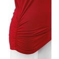 thumbnail image 3 of Made by Johnny Women's Boat Neck 3/4 Sleeve Draped Dolman Top with Side Shirring Premium Shirt XXXXL RED, 3 of 6
