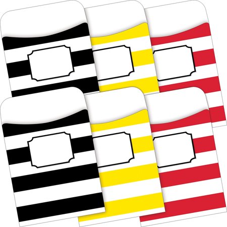 UPC: 0704068038486 | Barker Creek Wide Stripes Peel & Stick Pockets Multi-Design Set 60/Set (BC3848)