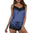 thumbnail image 3 of Gibobby Tangas de mujer sexy encaje Día de San Valentín Lencería Lencería Ropa interior Conjunto de camisola Pijamas Pantalones cortos de encaje Ropa de dormir sexy de mu(Azul oscuro, G), 3 of 5