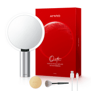 AMIRO 9" Lighted Makeup Mirror with Smart Sensor & Touch-Control, 3 Colors & 6 Brightness, Rechargeable & Cordless, Memory Function, Free Rotation-White