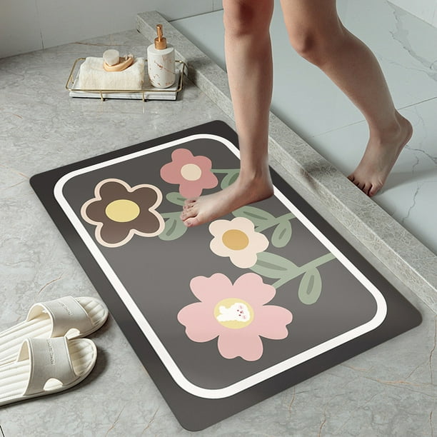 Alfombrilla de diatomita para baño, absorbente, antideslizante, para puerta de baño